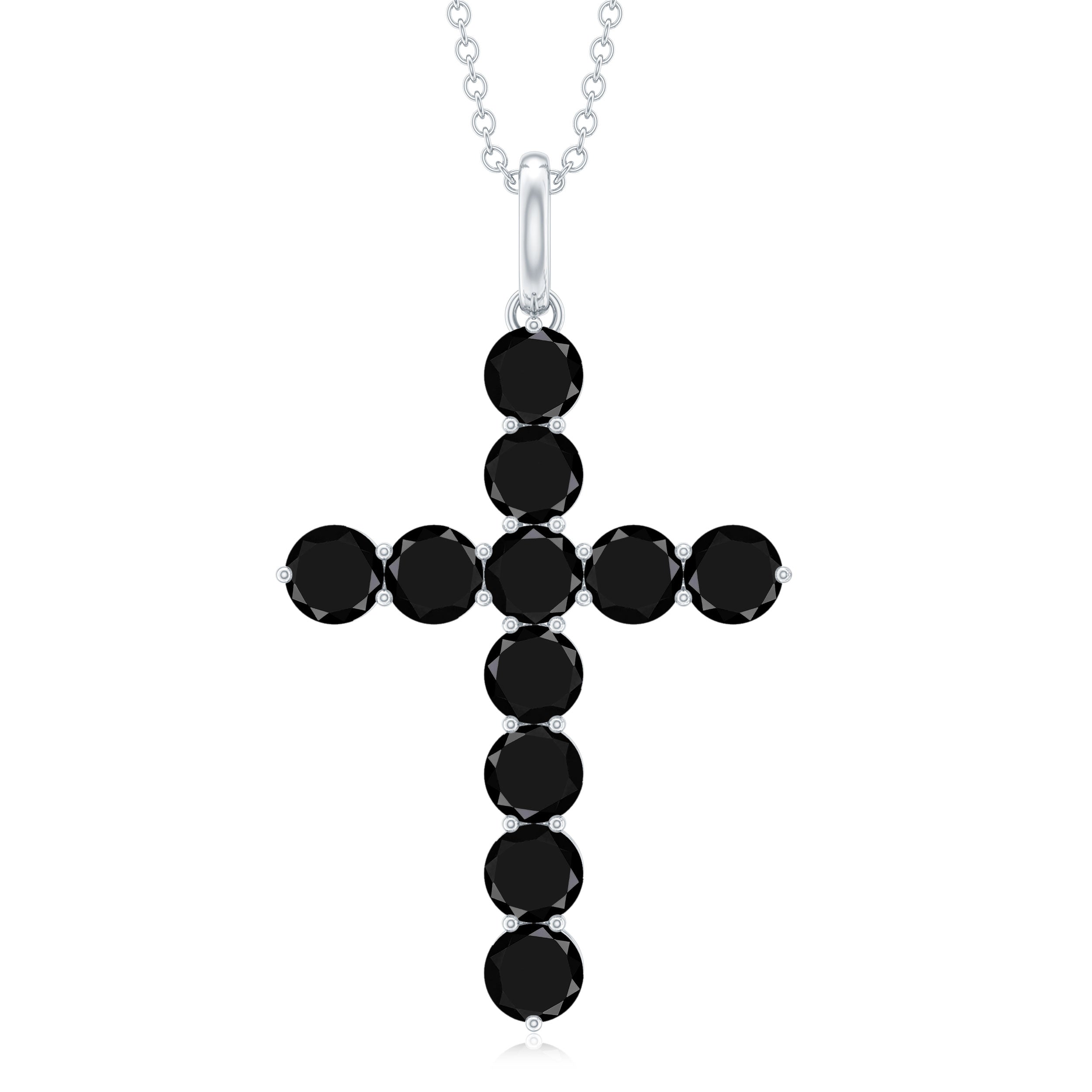 Lab Created Black Diamond Cross Pendant Necklace – Rosec Jewels