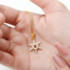 Classic Ruby and Diamond Snowflake Pendant Necklace Ruby - ( AAA ) - Quality - Rosec Jewels