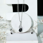 Real Black Onyx Earrings and Pendant Set with Moissanite AAA 92.5 Sterling Silver - Rosec Jewels