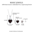 Garnet and Diamond Infinity Heart Jewelry Set Garnet - ( AAA ) - Quality - Rosec Jewels