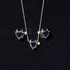 Heart Shape Lab Grown Black and White Diamond Devil Jewelry Set AAAA ( Synthetic ) - Rosec Jewels