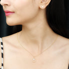 Rosec Jewels-Diamond and Gold Open Teardrop Pendant and Earring Set for Women