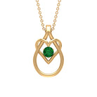 Round Shape Solitaire Emerald Teardrop Heart Pendant Emerald - ( AAA ) - Quality - Rosec Jewels
