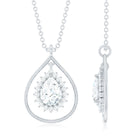 Certified 5X7 MM Moissanite Teardrop Pendant Necklace D-VS1 - Rosec Jewels