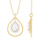 Certified 5X7 MM Moissanite Teardrop Pendant Necklace D-VS1 - Rosec Jewels