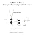 1.5 CT Princess and Marquise Shape Black Spinel Dangle Jewelry Set for Women Black Spinel - ( AAA ) - Quality - Rosec Jewels