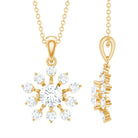 Rosec Jewels-Certified Moissanite Snowflake Pendant Necklace with Silver Chain