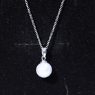 Natural 7.48 Carat Freshwater Pearl Solitaire Pendant Necklace AAA 92.5 Sterling Silver - Rosec Jewels