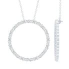 Certified Moissanite Eternity Circle Necklace with Chain D-VS1 92.5 Sterling Silver - Rosec Jewels