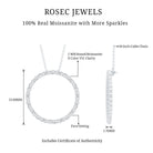 Certified Moissanite Eternity Circle Necklace with Chain D-VS1 92.5 Sterling Silver - Rosec Jewels