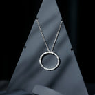 Certified Moissanite Eternity Circle Necklace with Chain D-VS1 92.5 Sterling Silver - Rosec Jewels