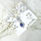 Certified 2.5 Carat Lab Grown Blue Sapphire Teardrop Necklace with Chain AAAA 92.5 Sterling Silver - Rosec Jewels