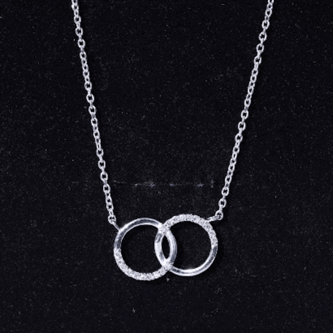 Certified Diamond Circle Pendant Necklace Natural - ( HI-SI ) - Rosec Jewels