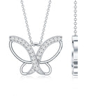 Diamond Butterfly Pendant Necklace For Women Natural - ( HI-SI ) - Rosec Jewels