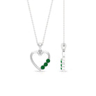 1/2 CT Simple Emerald and Gold Heart Pendant Emerald - ( AAA ) - Quality - Rosec Jewels