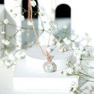Real Ethiopian Opal Necklace With Moissanite Halo AAA - Rosec Jewels