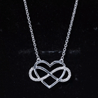 Moissanite Infinity Heart Necklace In Sterling Silver D-VS1 92.5 Sterling Silver - Rosec Jewels