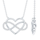 Moissanite Infinity Heart Necklace In Sterling Silver D-VS1 92.5 Sterling Silver - Rosec Jewels