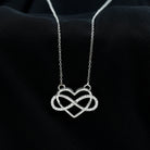 Certified Moissanite Silver Infinity Heart Necklace - Rosec Jewels