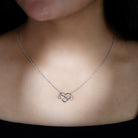 Moissanite Infinity Heart Necklace In Sterling Silver D-VS1 92.5 Sterling Silver - Rosec Jewels