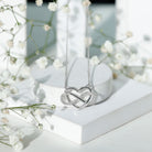 Moissanite Infinity Heart Necklace In Sterling Silver D-VS1 92.5 Sterling Silver - Rosec Jewels