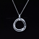 Modern Moissanite Interlock Open Circle Pendant Moissanite - ( D-VS1 ) - Color and Clarity - Rosec Jewels