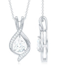 1.25 CT Certified Moissanite Teardrop Necklace for Women D-VS1 - Rosec Jewels