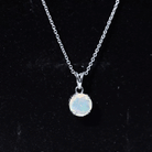 Genuine Ethiopian Opal Solitaire Pendant Necklace Ethiopian Opal - ( AAA ) - Quality - Rosec Jewels