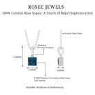 6 MM Princess Cut London Blue Topaz Solitaire Pendant with Diamond Accent Bail London Blue Topaz - ( AAA ) - Quality - Rosec Jewels