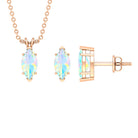 Marquise Cut Ethiopian Opal Solitaire Jewelry Set Ethiopian Opal - ( AAA ) - Quality - Rosec Jewels