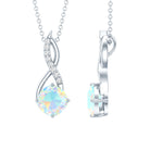 1.87 Carat Cushion Cut Ethiopian Opal Infinity Pendant with Silver Chain AAA 92.5 Sterling Silver - Rosec Jewels