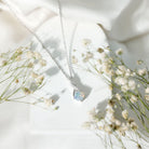 1.87 Carat Cushion Cut Ethiopian Opal Infinity Pendant with Silver Chain AAA 92.5 Sterling Silver - Rosec Jewels