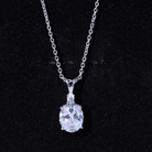 Certified 4 Carat Oval Cubic Zirconia Solitaire Necklace with Silver Chain AAAAA 92.5 Sterling Silver - Rosec Jewels
