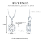 Certified 4 Carat Oval Cubic Zirconia Solitaire Necklace with Silver Chain AAAAA 92.5 Sterling Silver - Rosec Jewels