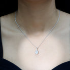 Certified 4 Carat Oval Cubic Zirconia Solitaire Necklace with Silver Chain AAAAA 92.5 Sterling Silver - Rosec Jewels