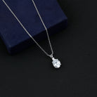 Certified 4 Carat Oval Cubic Zirconia Solitaire Necklace with Silver Chain AAAAA 92.5 Sterling Silver - Rosec Jewels
