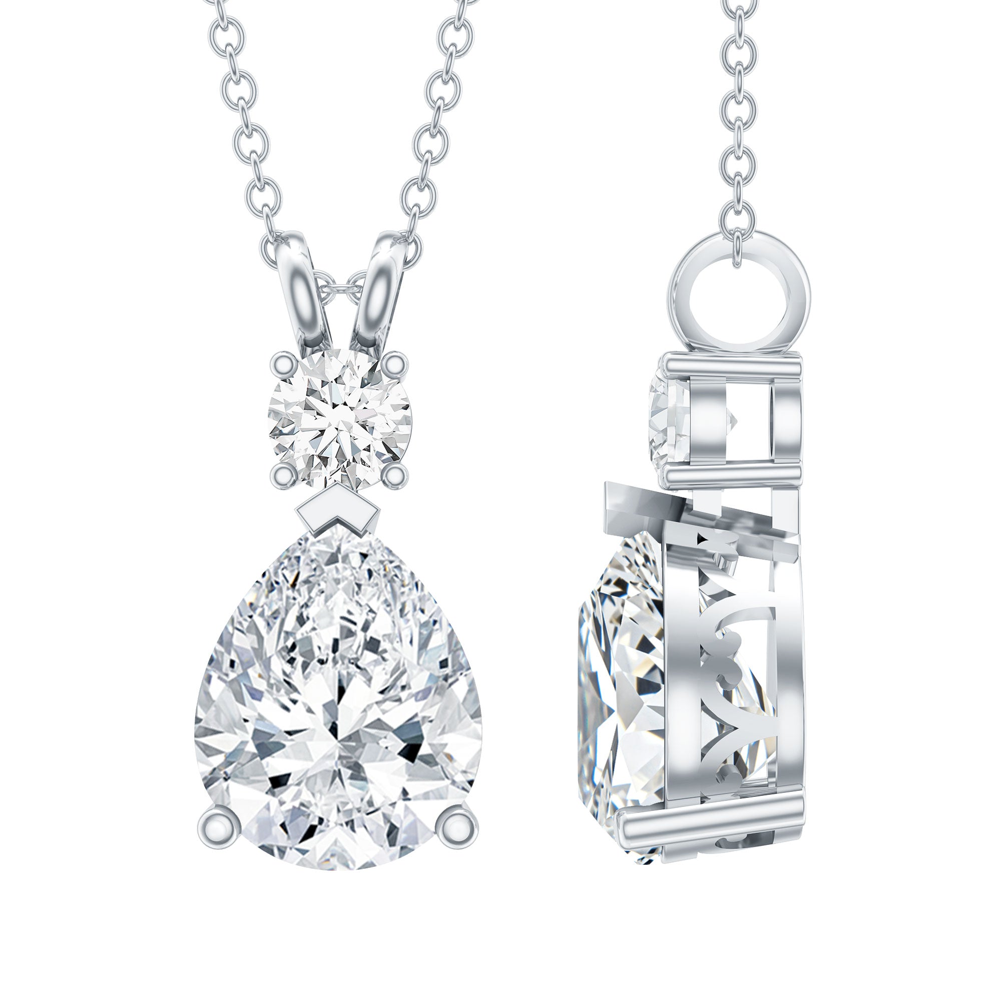 Certified Moissanite Wedding Necklace for Bride D-VS1 - Rosec Jewels