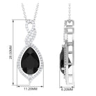 Black Spinel Teardrop Dangle Pendant with Moissanite Accent Black Spinel - ( AAA ) - Quality - Rosec Jewels