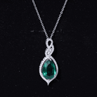Certified 2.5 Carat Lab Grown Emerald and Diamond Bridal Necklace AAAA - Rosec Jewels