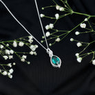 Certified 2.5 Carat Lab Grown Emerald and Diamond Bridal Necklace AAAA - Rosec Jewels