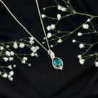Certified 2.5 Carat Lab Grown Emerald and Diamond Bridal Necklace AAAA - Rosec Jewels
