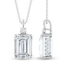 Certified 4.5 Carat Emerald Cut Moissanite Pendant for Women D-VS1 - Rosec Jewels