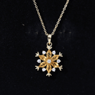 Certified Citrine Flower Pendant Necklace with Silver Chain AAA 14K Yellow Gold Plated Silver - Rosec Jewels