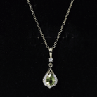 Certified Peridot and Diamond Teardrop Necklace in Gold Plated Silver AAA 14K Yellow Gold Plated Silver - Rosec Jewels