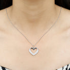 Rosec Jewels-Pave Set Lab Grown Diamond Heart Necklace For Women