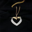 Rosec Jewels-Pave Set Lab Grown Diamond Heart Necklace For Women