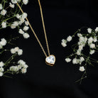 Rosec Jewels-Bezel Set 8mm Lab Grown Diamond Heart Locket Necklace for Women