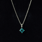 Princess Cut Lab Grown Emerald Solitaire Pendant Necklace with Chain AAAA 14K Yellow Gold Plated Silver - Rosec Jewels