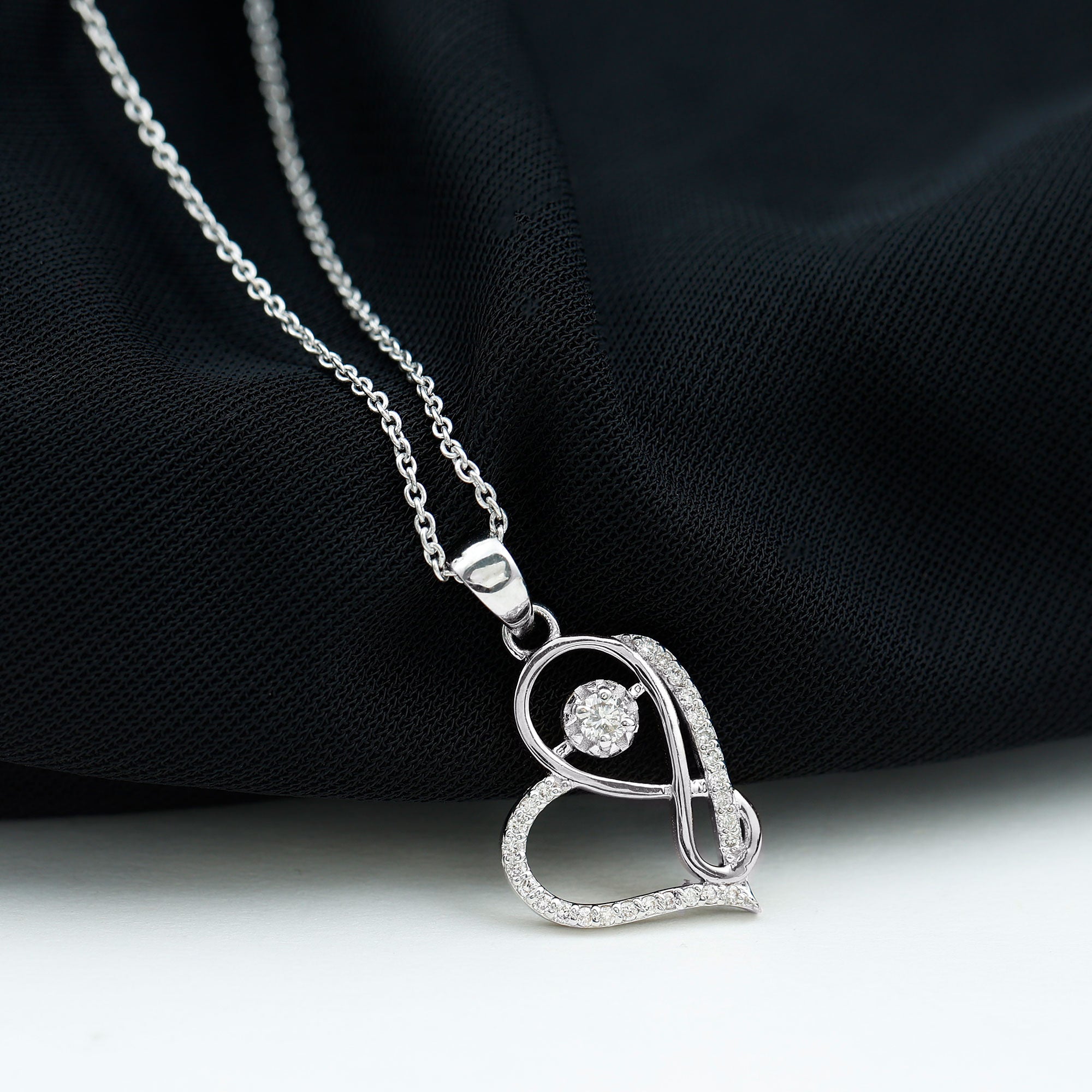 Rosec Jewels-Lab Diamond Infinity Heart Necklace With Certificate