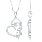 Lab Diamond Infinity Heart Necklace With Certificate Lab - ( EF-VS ) - Rosec Jewels